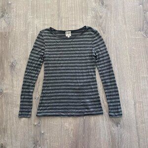 𖦹 black & grey y2k striped longsleeve 𖦹